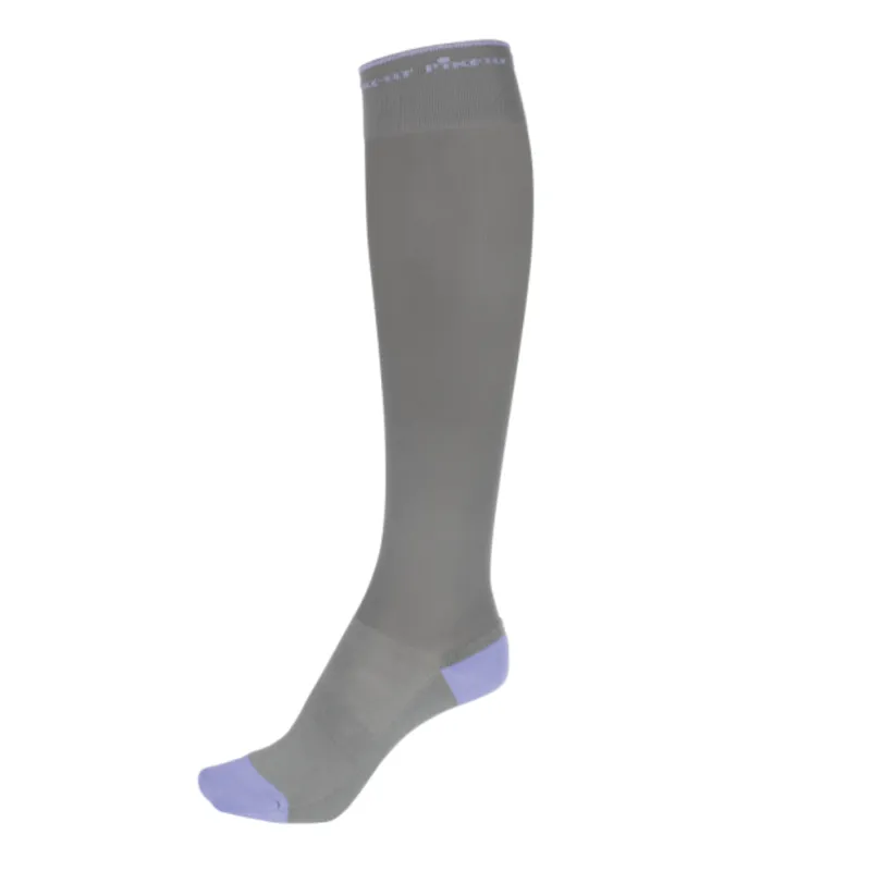 Pikeur Contrast Heel and Toe Socks - Titanium/Lavender